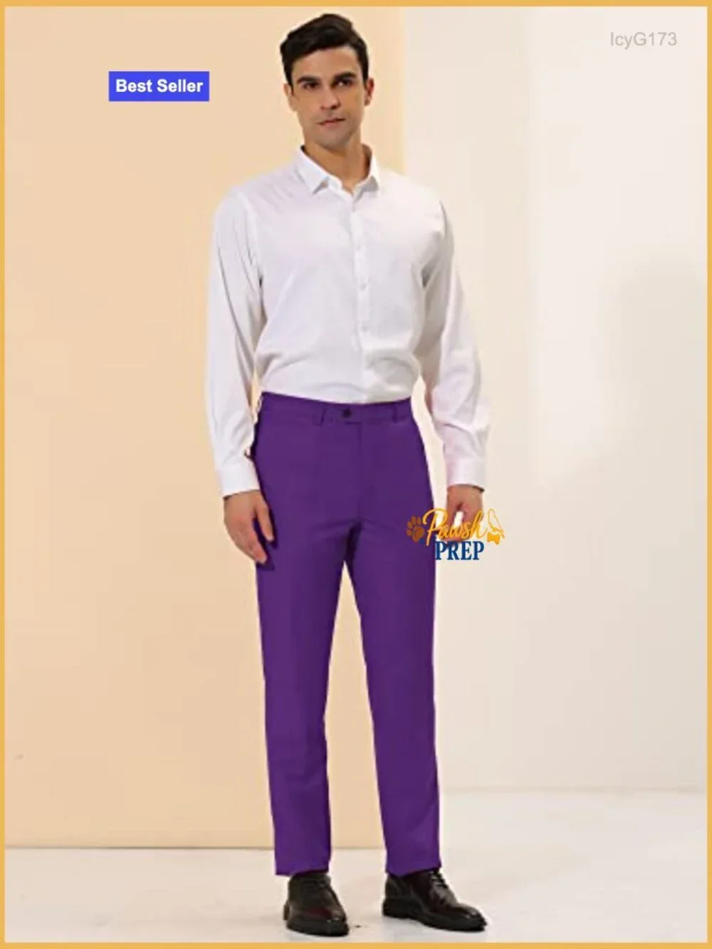 Slim Fit Flat Front Chino Dress Pants Business Wedding